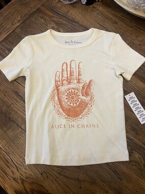 Urban Outfitters Cream Tee with Orange Palm Graphic - Alice In Chains